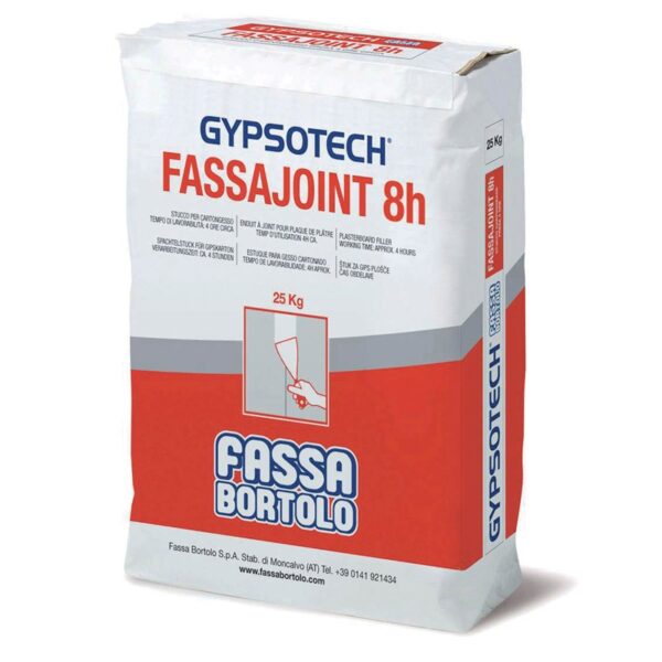 StuccopercartongessoFassaBortoloFassajoint8H,lavorazione8ore(Saccoda25Kg)